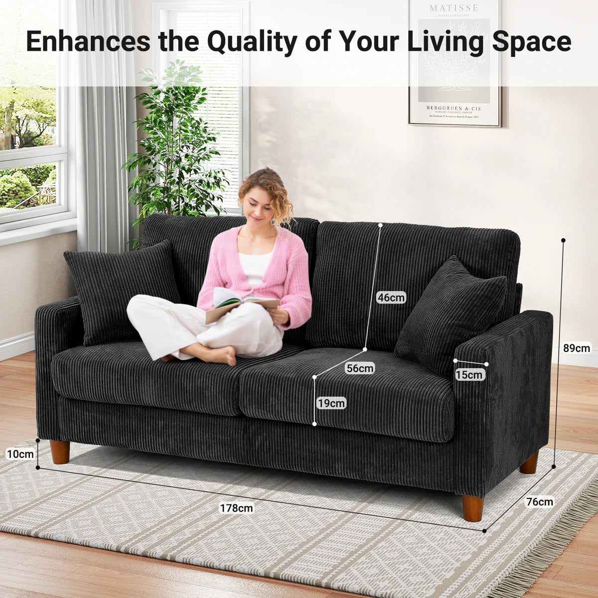 🔥2 Seater Corduroy Sofa | Limited-Time Offer | Cash on Delivery🔥